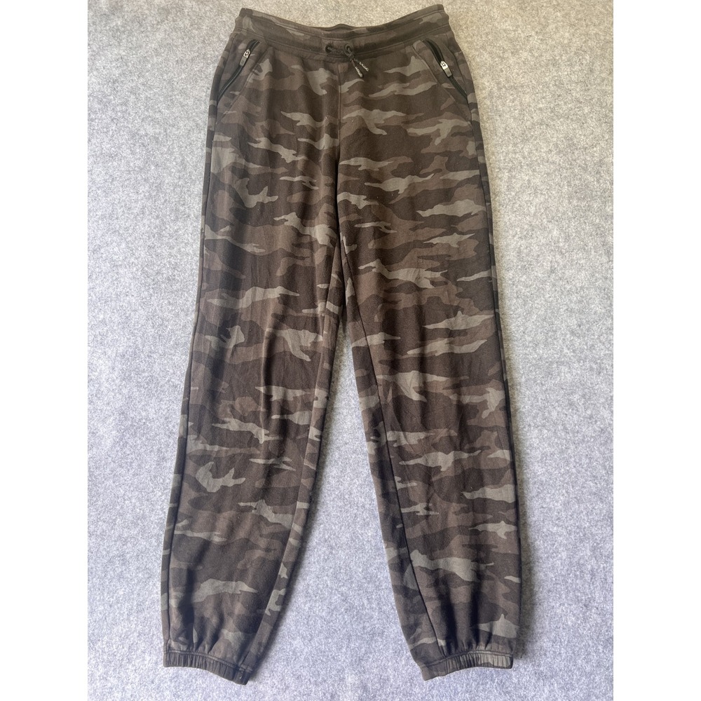 Athleta Girl Camo Joggers Size 12 Green Camouflage Fleece Lined Activewear